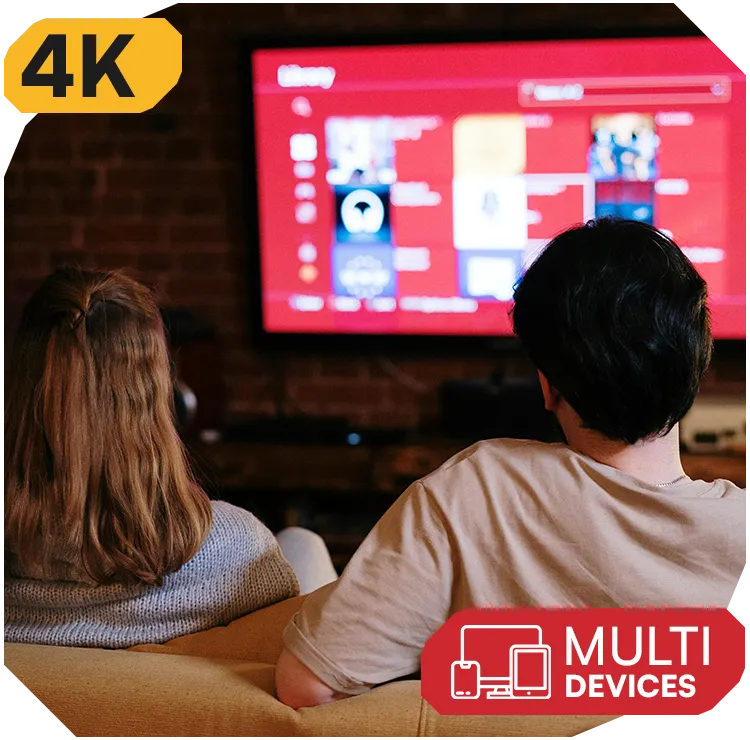 Abonnement IPTV France 4K installé sur un Fire TV Stick et une box Android